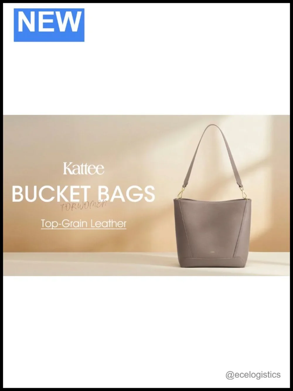Top Grain Leather Bucket Bag Women Tote Shoulder Crossbody 2 Straps
